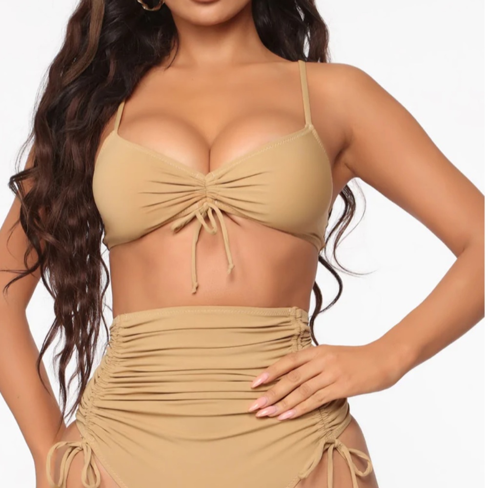 Señorita Margarita Ruched 2 Piece Bikini - Tan